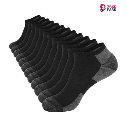 COOPLUS 12 Pack Mens Cushioned Ankle Socks, Low Cut Breathable Casual Socks